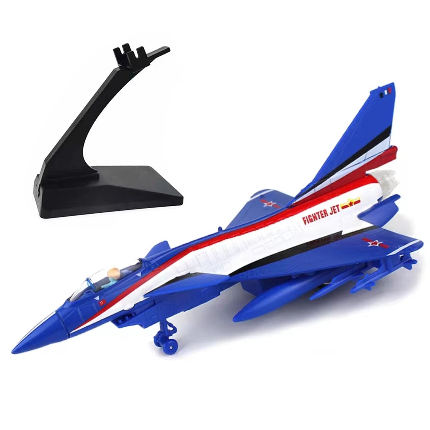 1/100 J-10 Pull Back Aviation Aircraft Plane Military Fighter Model Sound&Light