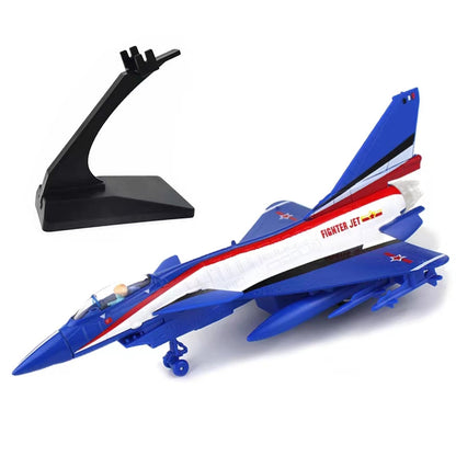 1/100 J-10 Pull Back Aviation Aircraft Plane Military Fighter Model Sound&Light