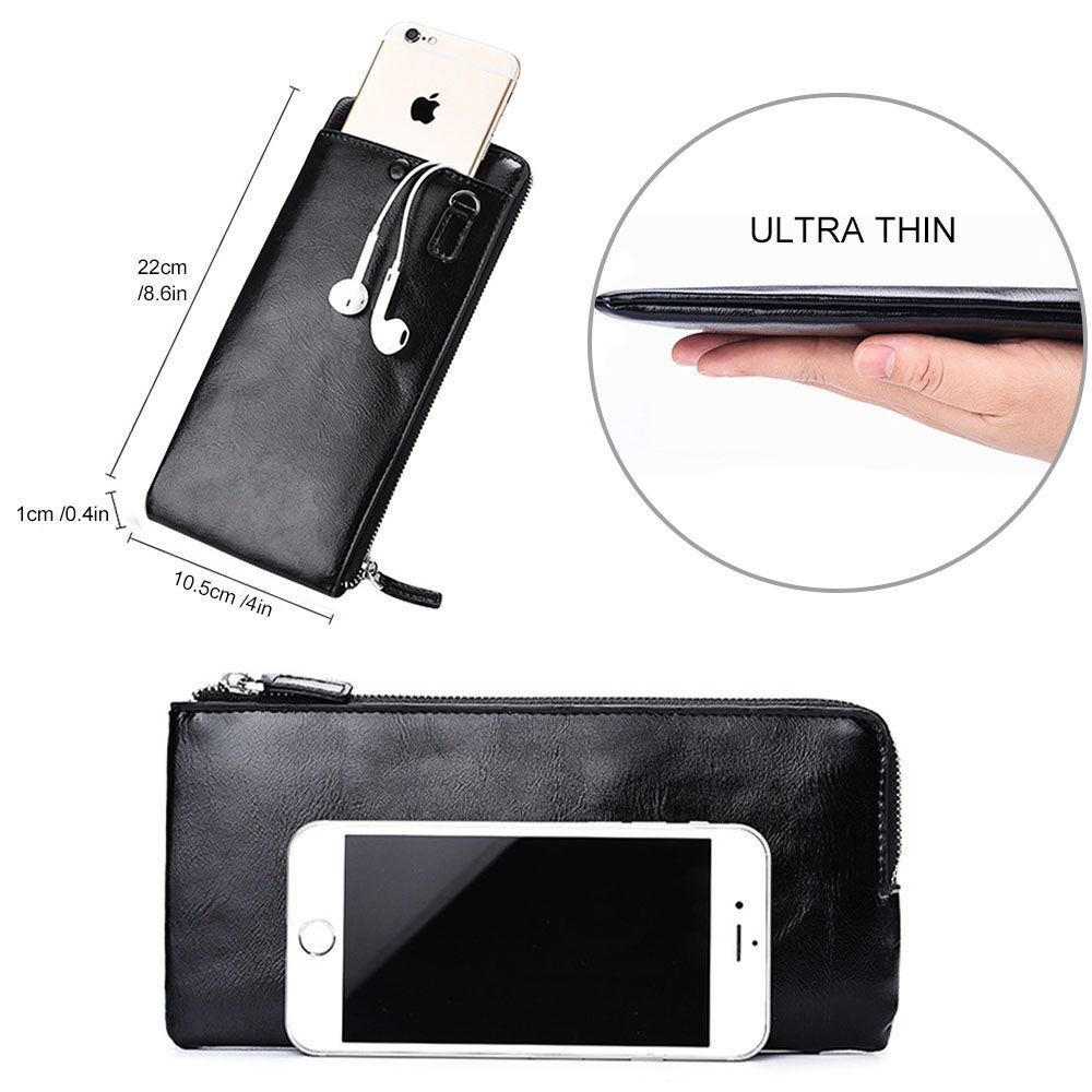 Zipper Mobile Phone Bag Wallet Large Cell Phone Case Slot Card Purse Traveling