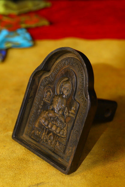 9 Cm Tibet Buddhism Brass Buddha Mould Seal Sculpture