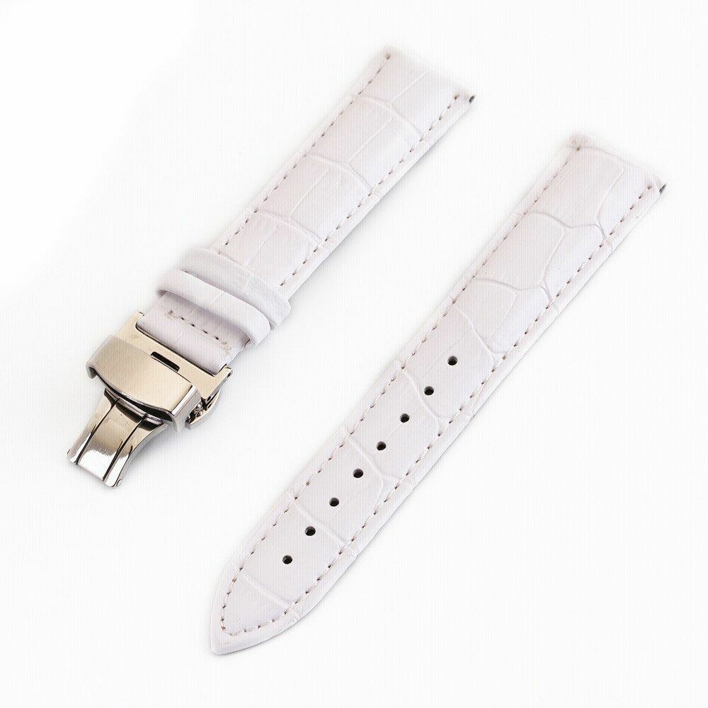 Crocodile Genuine Leather Watch Bands 12mm~24mm Wristwatch Butterfly Clasp Strap