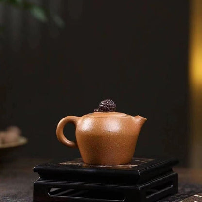 Handmade Tea Pot Marked Real Yixing Zisha Yellow Jiangpo Clay Master Pot 180ml