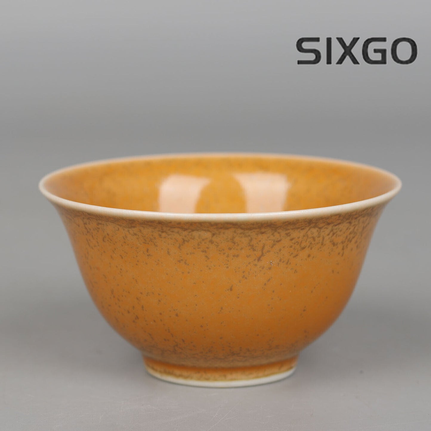 3.3" Collection Chineses Qing Porcelain Fambe Yellow Glaze Small Cup