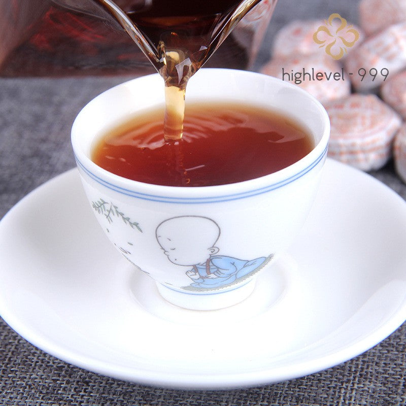 500G Ripe Pu'er Yunnan Menghai Muzhi Original Aromatic Mini Compressed Tuocha-