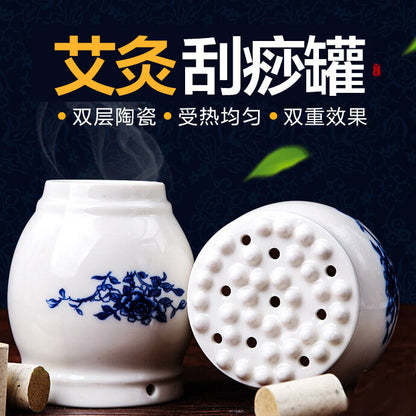 Multifunctional Moxibustion Pot Ceramic Guasha Cup Moxa Pot Wormwood Tool 艾灸艾条艾草