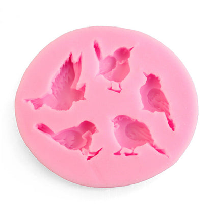 Silicone Cake Mold New Design 1PC 3D 5 Birds Cute Bird Chocolate Soap Mold Tools