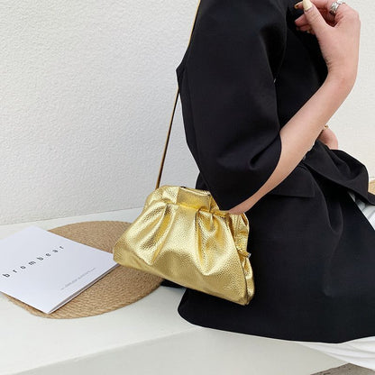 Cloud Shape Messenger Bag Synthetic Leather Crossbody Bag Evening Clutches Purse
