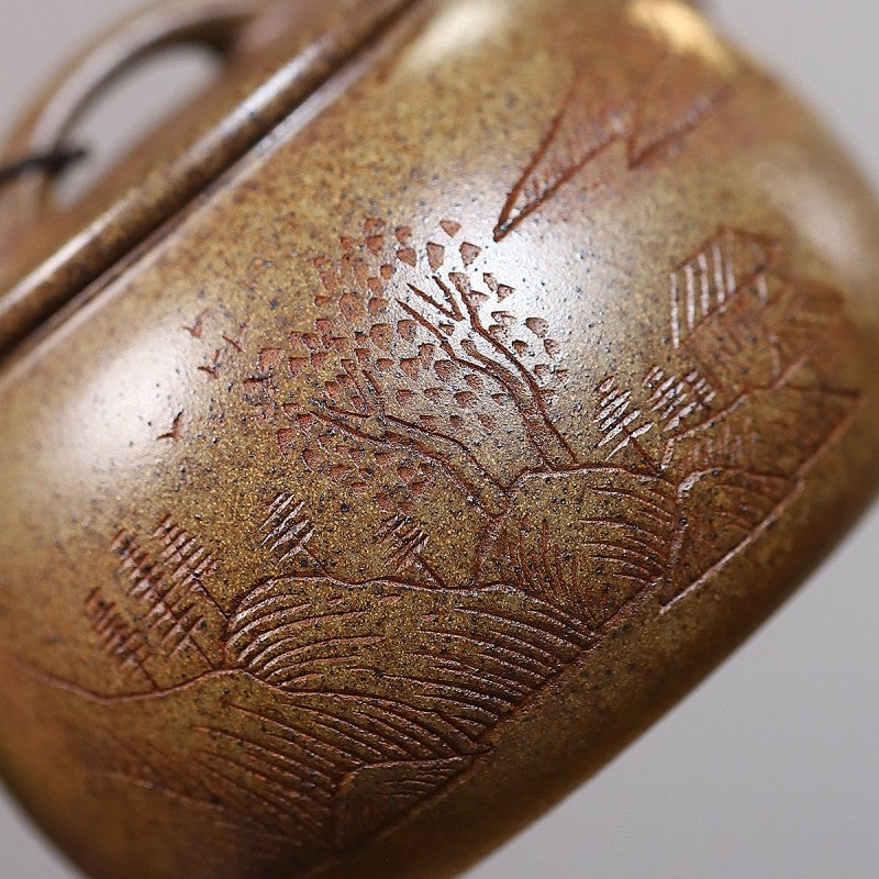 Hand-engraved Calligraphy Painting Original Duan Clay Yixing Purple Clay Tea Pot