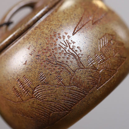 Hand-engraved Calligraphy Painting Original Duan Clay Yixing Purple Clay Tea Pot