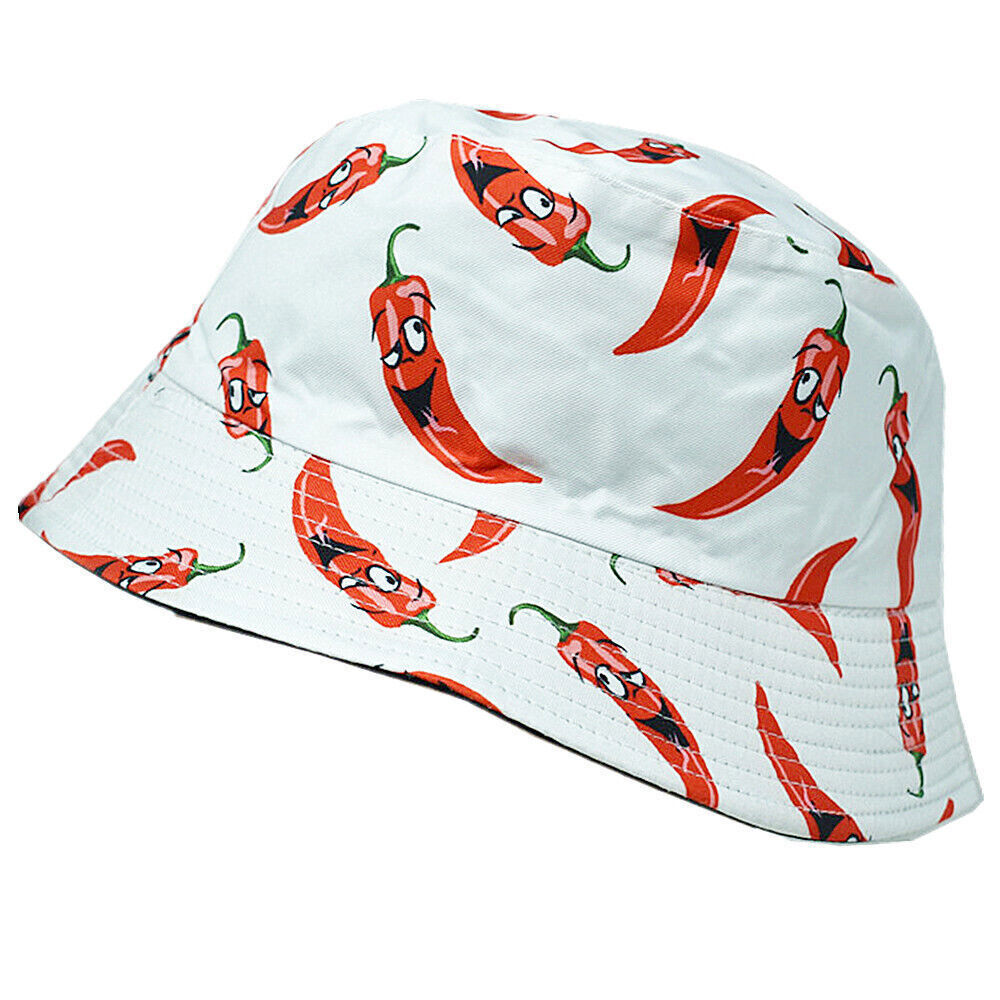 Unisex 100% Cotton Bucket Hat Boonie Hunting Fishing Outdoor Reversible Cap