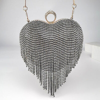 Rhinestone Evening Bag Clutch Womens Diamond Banquet Clutch Wedding Bridal Prom