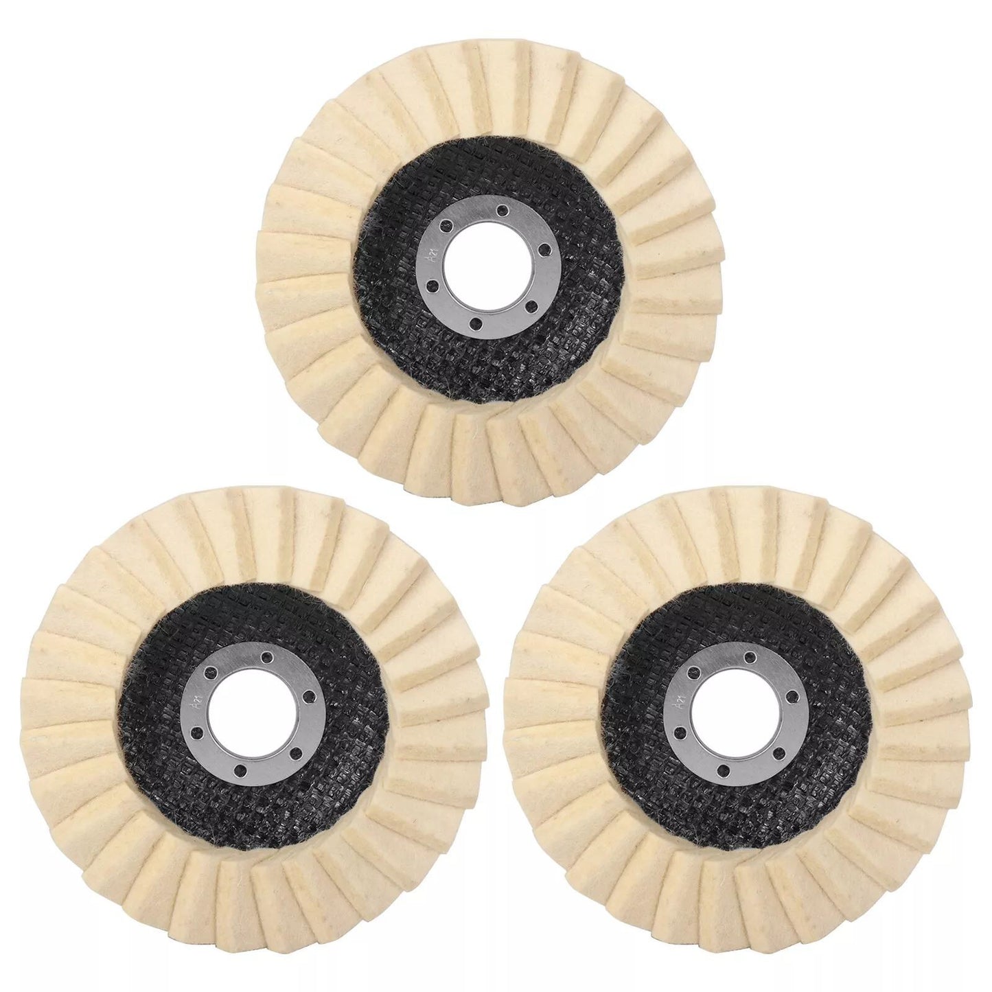Wool Felt Finishing Wheel Buffing Pads For Metal Glass For Angle Grinder 2Pcs