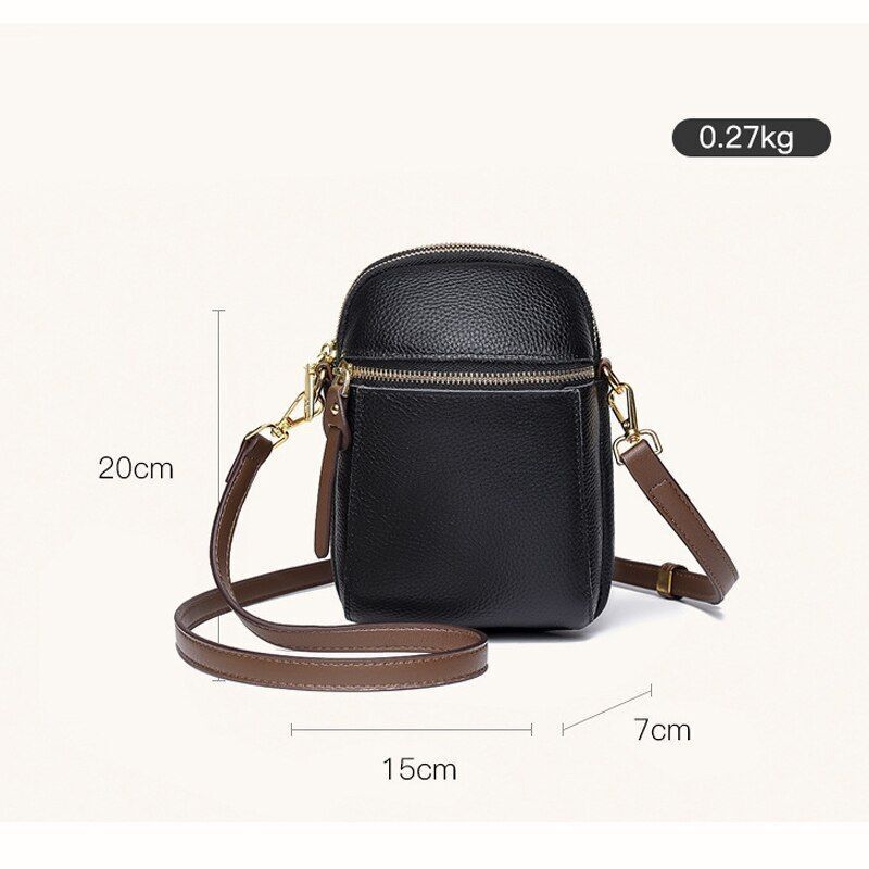 Sling Messenger Purse Handbag Genuine Leather Shell Casual Vintage Shoulder Bags