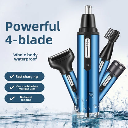Four in one men's nose hair trimmer, lightweight ear hair shaving device--
