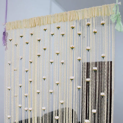 Door String Curtain French Window Thread Rope Left And Right Biparting 200x100cm