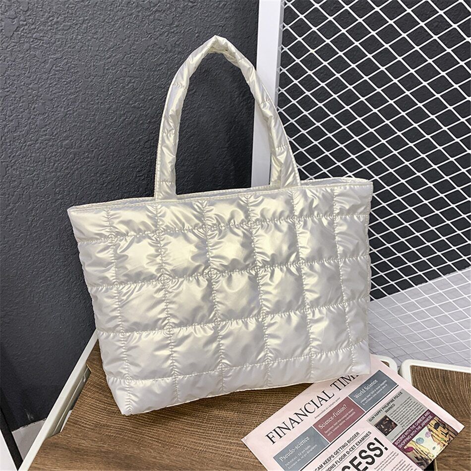 Women's Space Bag Down Padded Shoulder Bags Women Winter Bags Handbags