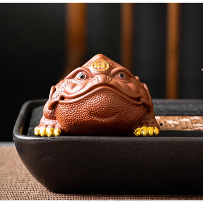 Toad Crimson Purple Sands Tea Pet 11cm Kung Fu Tea Set Tea Play Tea Ceremony