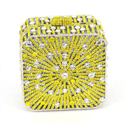 Party Purse Luxury Crystal Clutch Metal Frame Evening Bag Handbags 11*11*6.5 CM