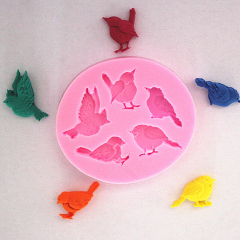 Silicone Cake Mold New Design 1PC 3D 5 Birds Cute Bird Chocolate Soap Mold Tools