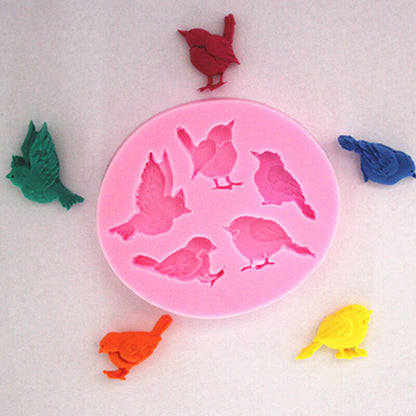 Silicone Cake Mold New Design 1PC 3D 5 Birds Cute Bird Chocolate Soap Mold Tools