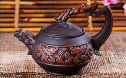 330 cc Chinese Yixing Zisha Clay Pottery Teapot Dragon Design Purple Clay Pot