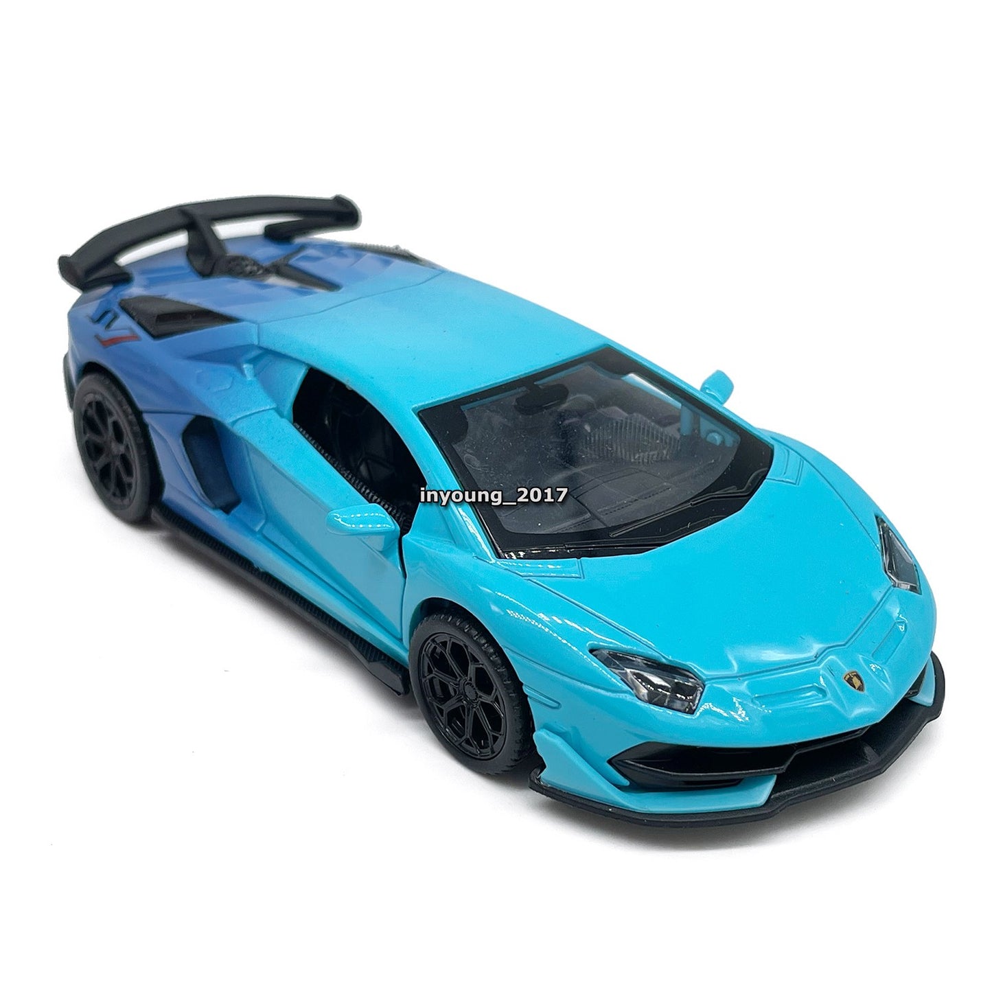 1/36 Lamborghini Aventador SVJ Model Car Metal Diecast Toy Cars Doors Open Blue