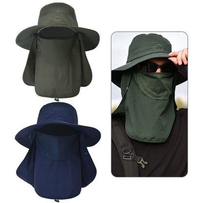 Unisex UV Protection Face Neck Cover Sun Hat Sport Breathable Hiking Fishing Hat