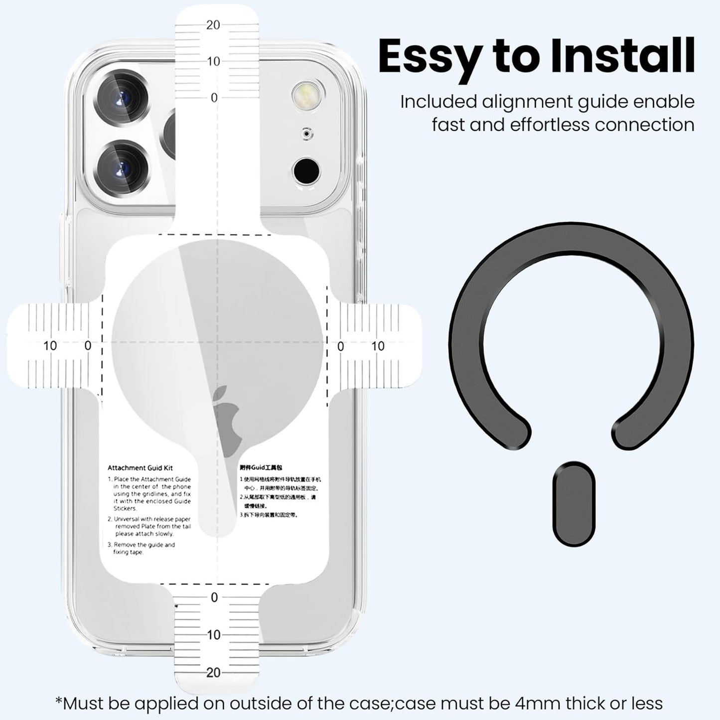 For Magsafe Sticker, Magnetic Ring Magnet, 2 Pack Universal Magsafe Ring Adapter