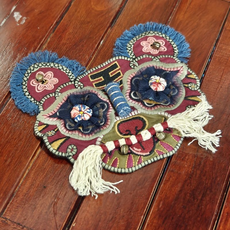 Chinese Vintage Style Embroidery Tiger Head Patch DIY Applique