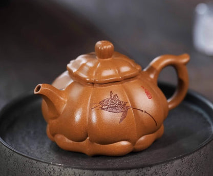 260cc chinese Yixing Handmade Zisha teapot Duan Clay Chan Xin Gongfu Hu Tea Pot