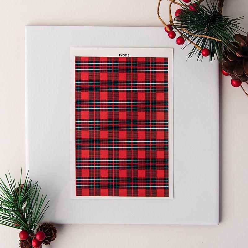 Clay Making Decal Ceramic Transfer Paper Christmas Striped Plaid DIY Jewelry Kit