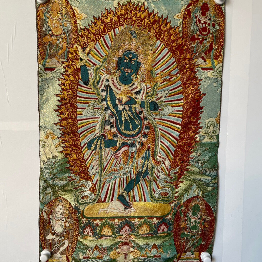 Ancient Tangka Embroidery Guanyin Bodhisattva in Tibet, China 60*90CM（金刚56#）