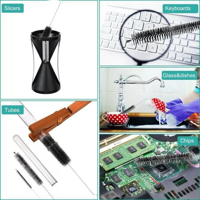 Nylon Straw Brush Cleaner Bottle Tube Pipe Small Long Cleaning 10Pcs Set USA