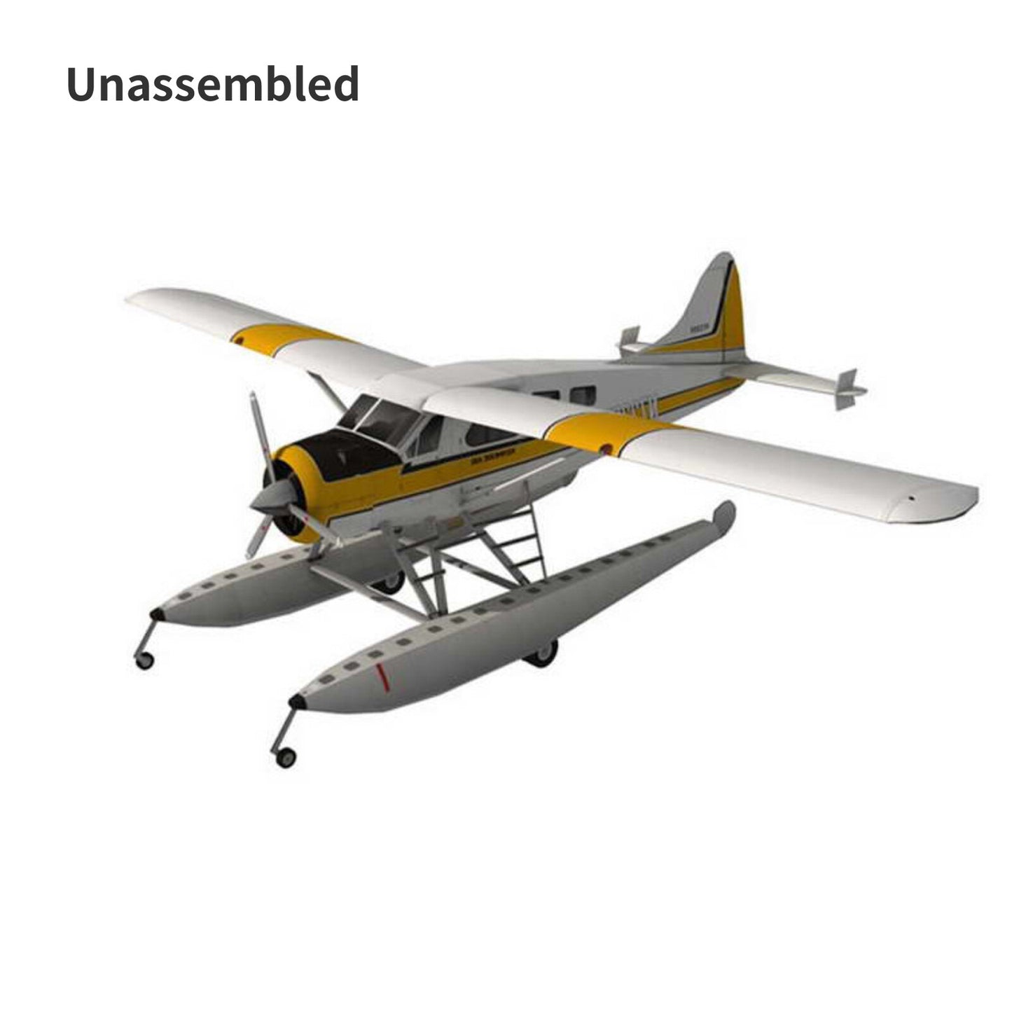 1:32 DHC-2 Beaver Float Seaplane 3D Paper Model Aircraft Ornaments Unassembled