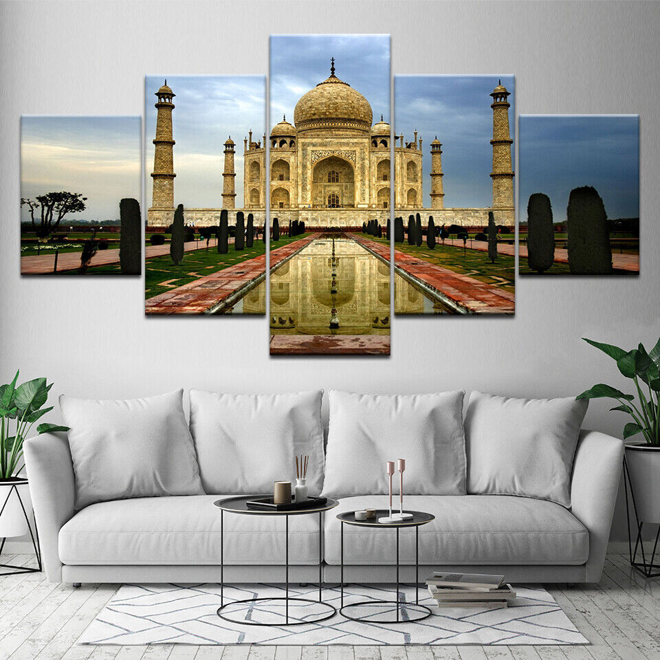 Canvas Wall Art HD Prints Poster Frame 5 Pieces Taj for Living Room No Framed