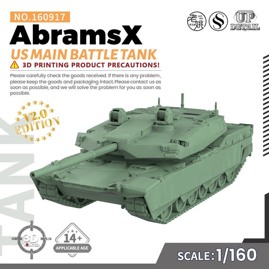 SSMODEL SS160917 1/160 Military Model Kit US AbramsX Main Battle Tank