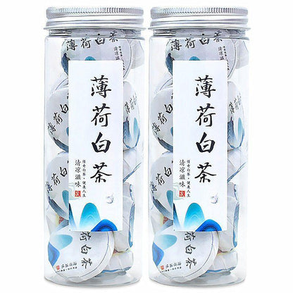 100g Mint Old White Tea Aged Shoumei Tangerine Peel Mini White Tea Cake Canned