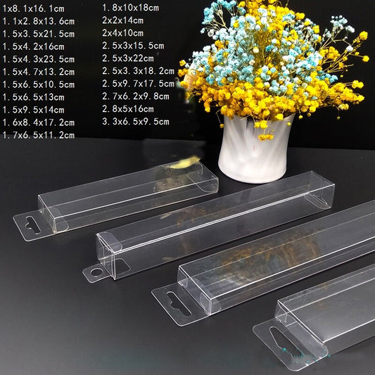 25X Clear Plastic PVC Box with Hang Hole Gift Favour Boxes Retail Shop Display