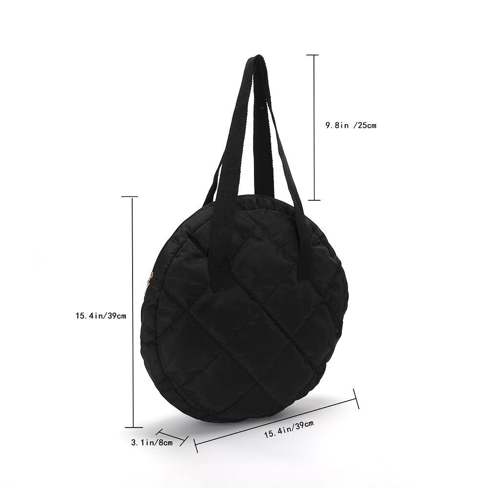 Lattice Pattern Shoulder Bag Cotton Handbag Large Capacity Purse Feather Padded