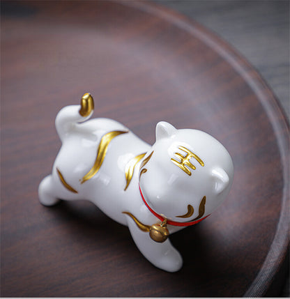 Creative Cute Ceramic Decoration Tea Pet Zodiac Tiger Desktop Decoration Home