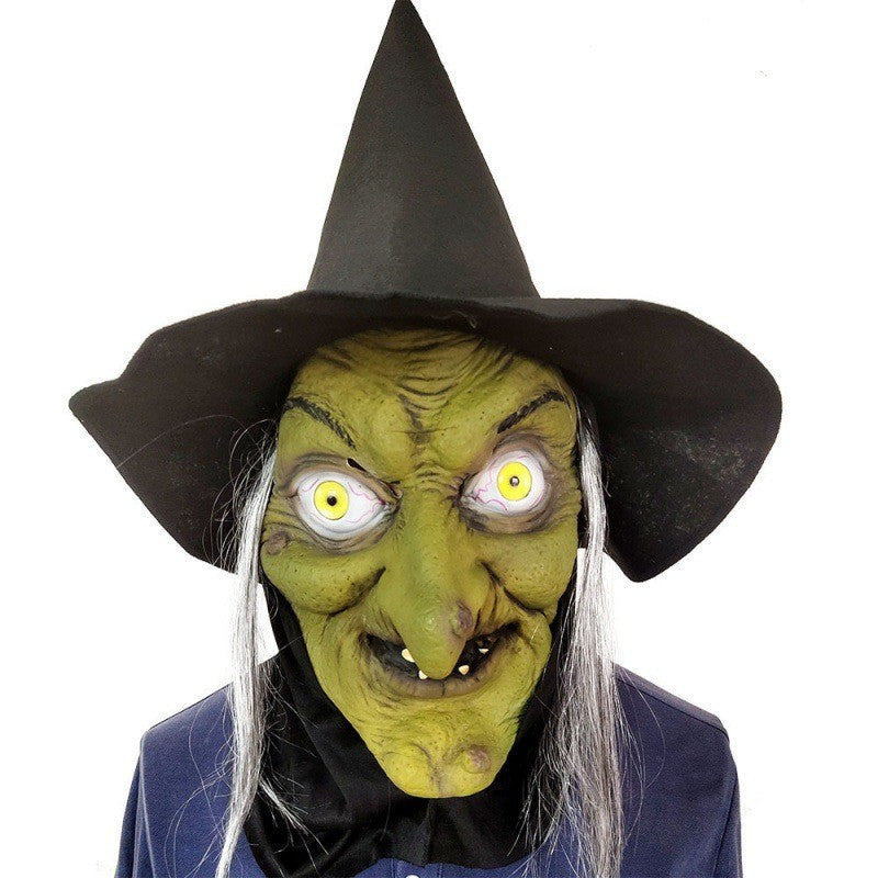 Halloween witch mask cosplay witch mask adult witch ghost party costume latex