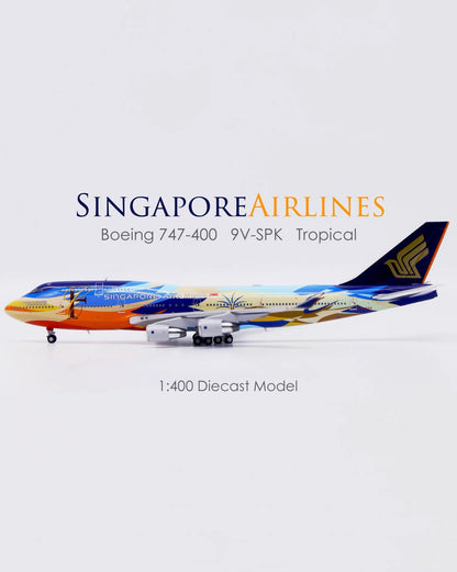 1:400 JC Wings Singapore Airlines B747-400 9V-SPK Plane Diecast Aircraft Model