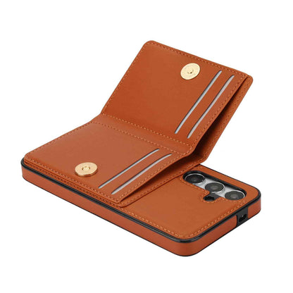 Wallet Case for Samsung Galaxy S24 FE with Card Holder & 360° Rotation Ring