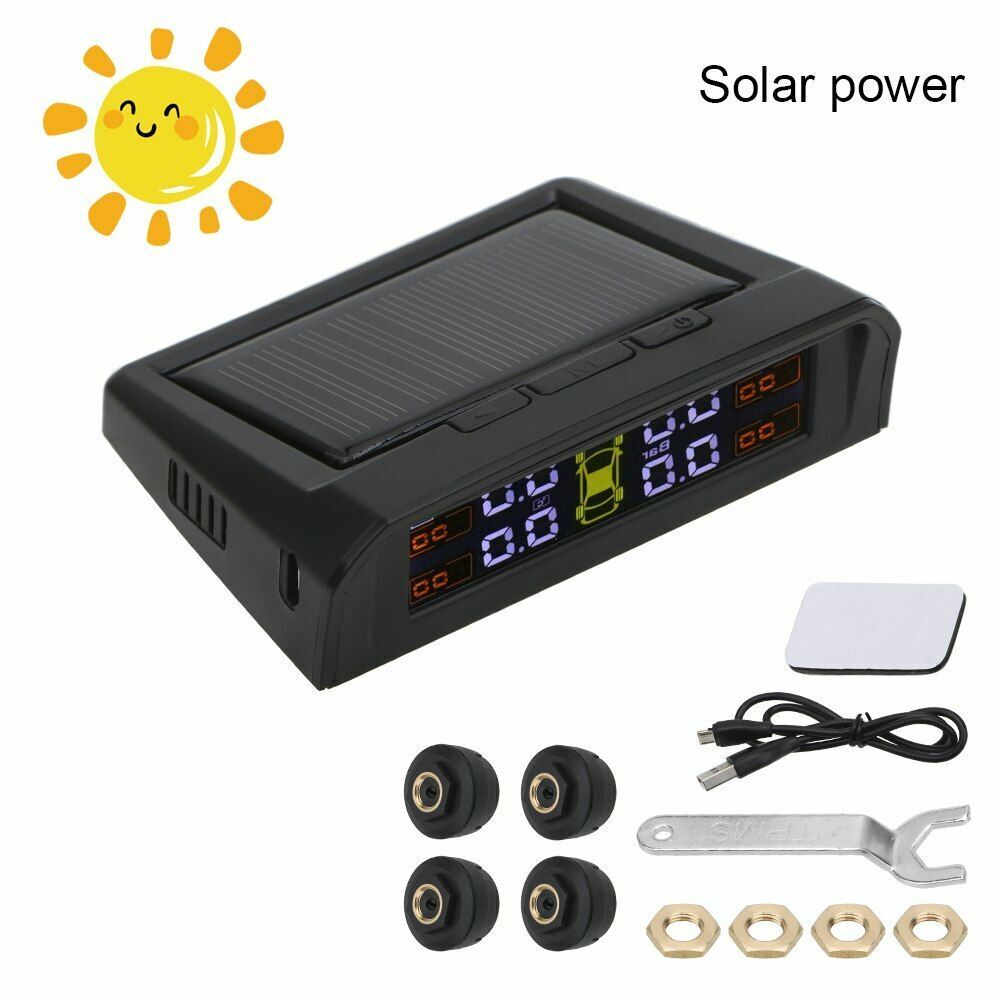 Car Tire Pressure Sensor Temperature Warning Fuel Save Monitor System 4 External