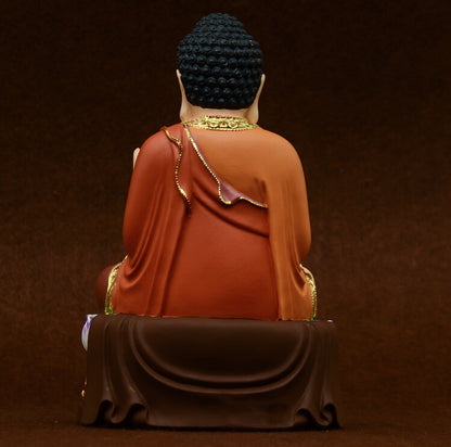 8.6" Resin Color Painting Statue Amitabha Three Saints West Buddha Statue