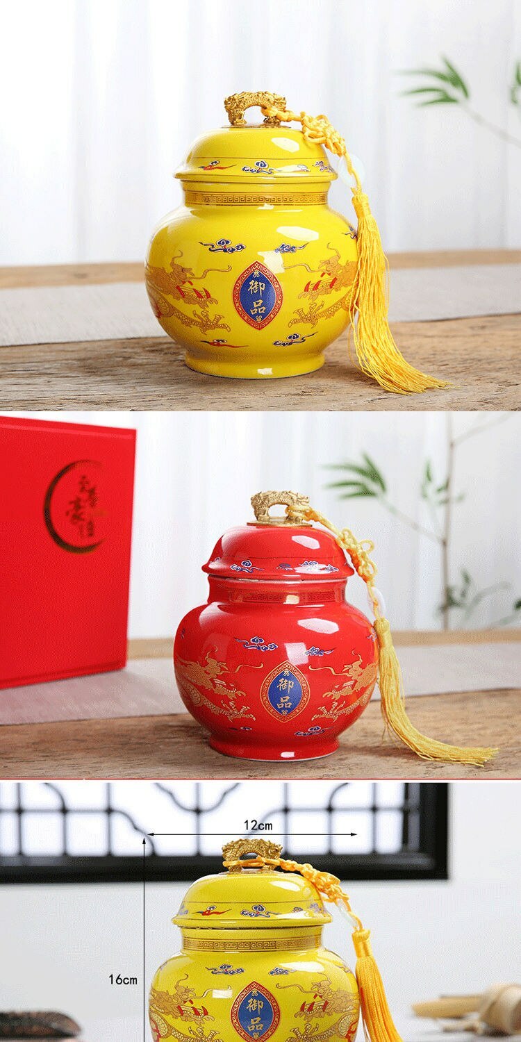 16cm Ceramic Tea Jar Spice Jar Home Decor Porcelain Tea Box Room Decoration
