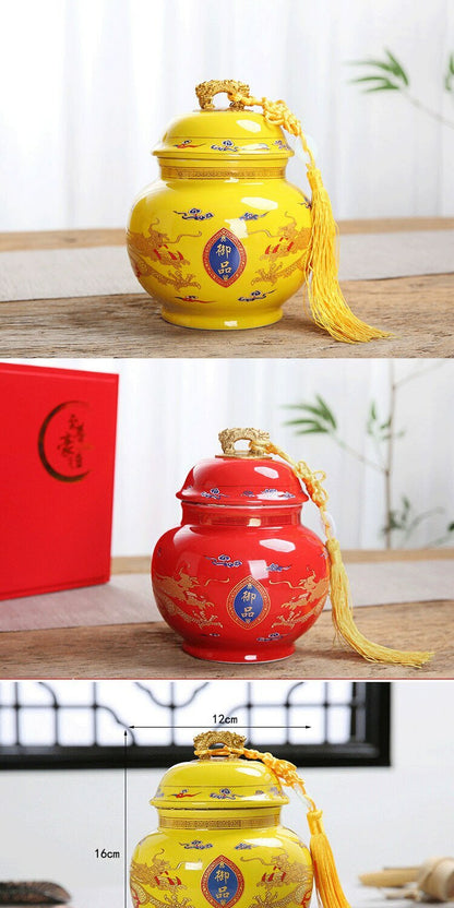16cm Ceramic Tea Jar Spice Jar Home Decor Porcelain Tea Box Room Decoration
