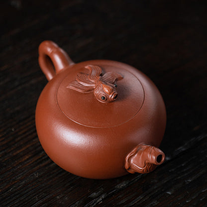 Handmade Tea Pot Real Yixing Zisha Dahongpao Clay Boutique Pot 9 Infuser Holes