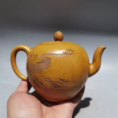 Chinese Yixing Zisha Clay Handmade Exquisite Teapot （禅心禅意 底款：周桂珍）