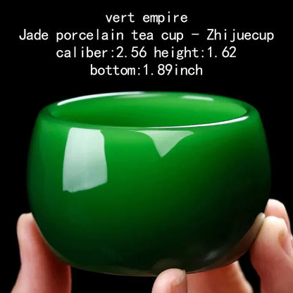 Empire Teacup Jade Porcelain Large Imitation Jade Glazed Kung Fu Tea Set